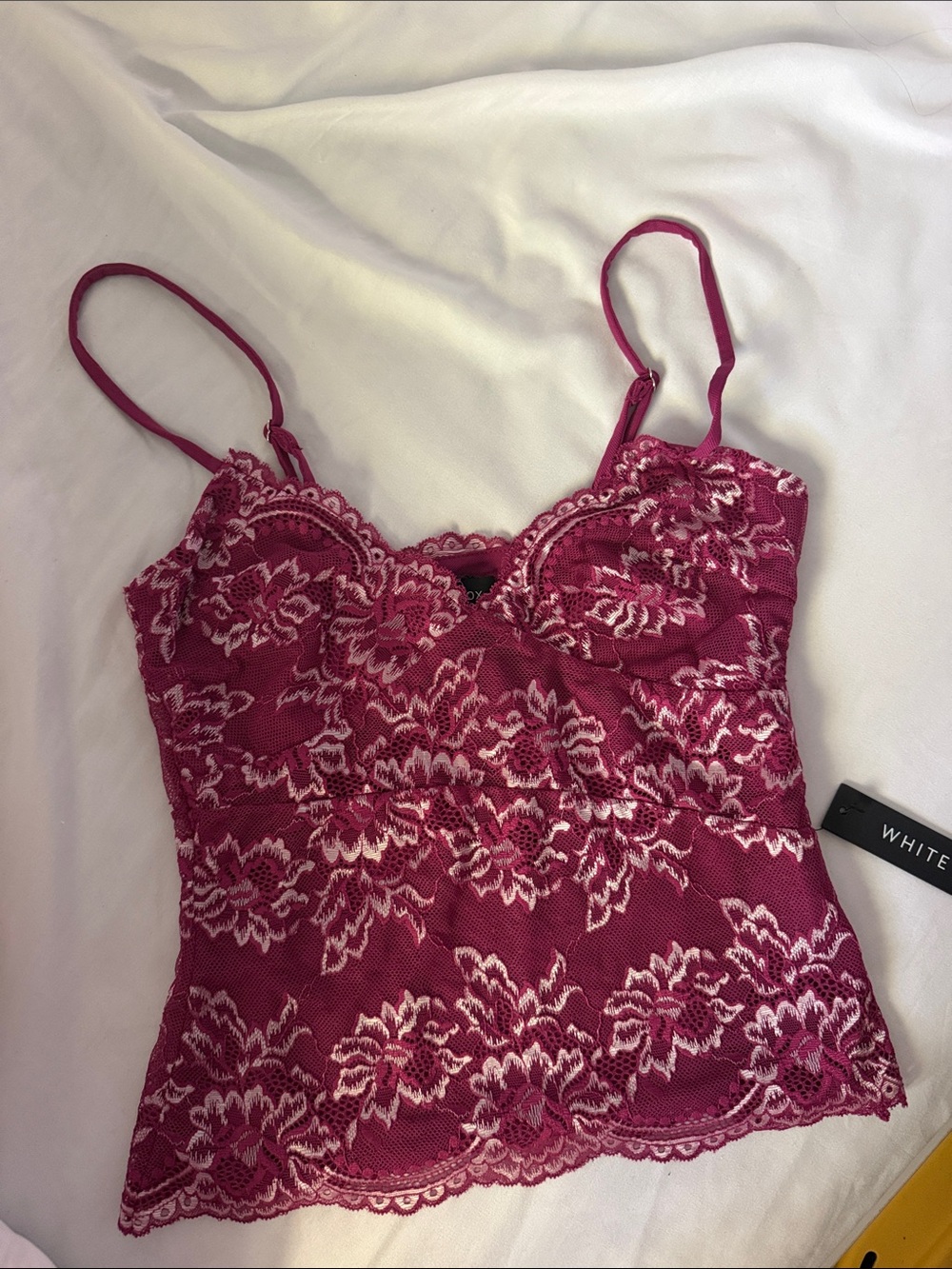 WhiteFox Fuchsia Lace Floral Camisole